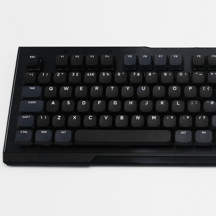 Black/Navy/White US & UK Low Profile PBT Keycaps Krome Keycaps LTD Non Backlit Low Profile