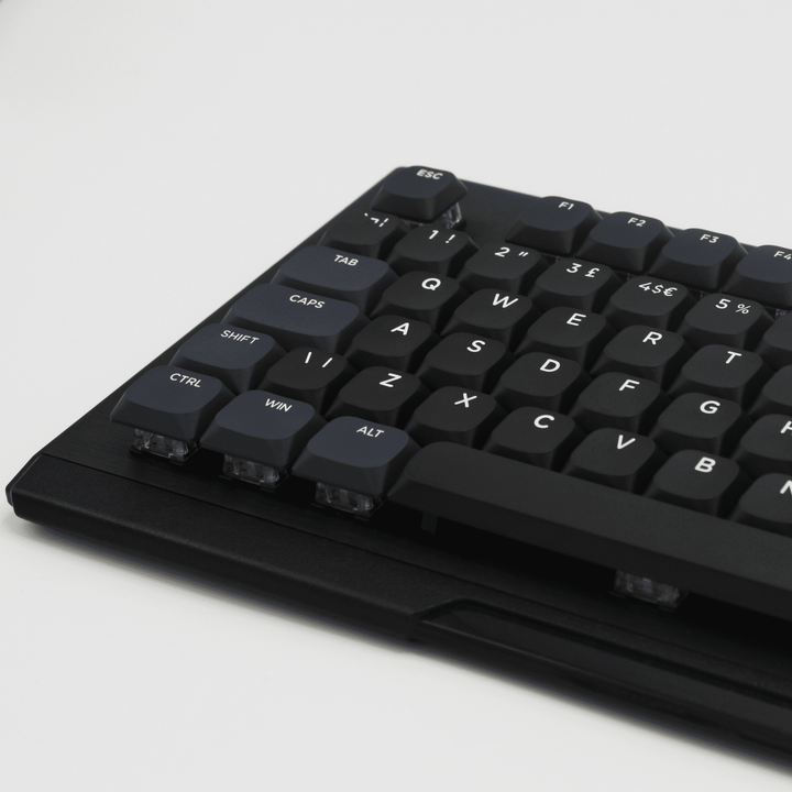 Black/Navy/White US & UK Low Profile PBT Keycaps Krome Keycaps LTD Non Backlit Low Profile