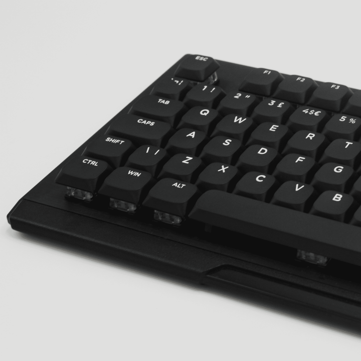 Black/White US & UK Low Profile PBT Keycaps Krome Keycaps LTD Non Backlit Low Profile