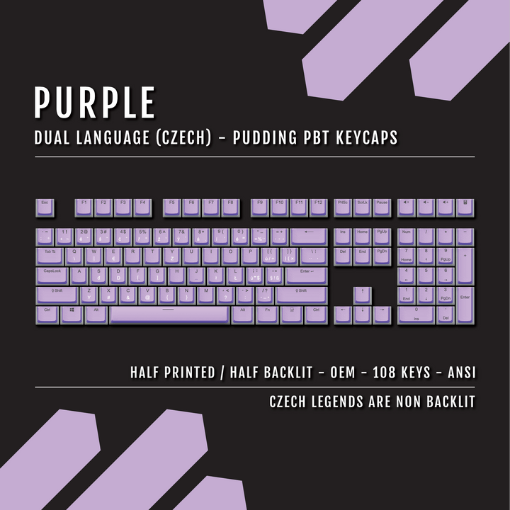 Purple Czech Dual Language PBT Pudding Keycaps Krome Keycaps LTD czech