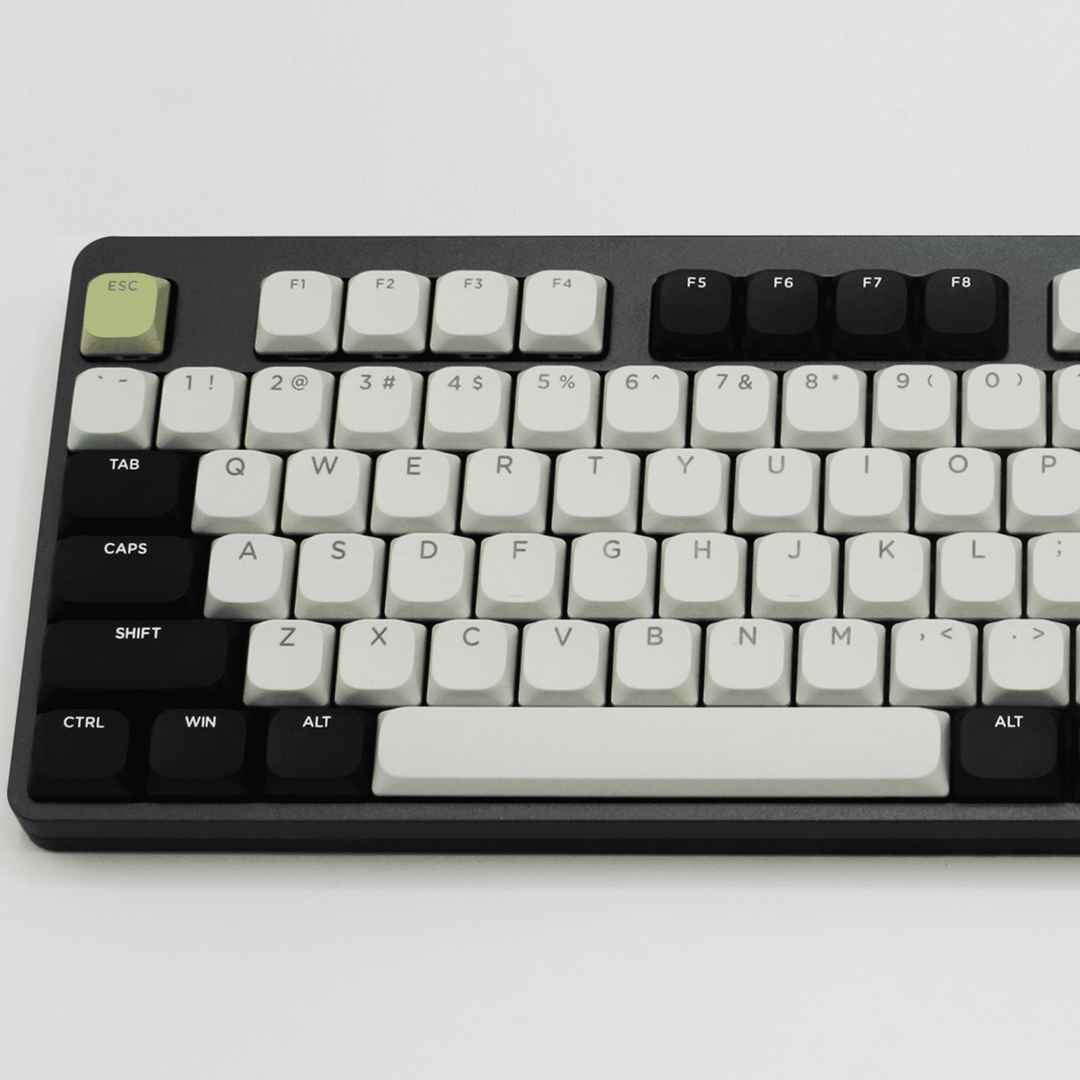 Cream/Black/Lime Low Profile PBT Keycaps Krome Keycaps LTD Non Backlit Low Profile