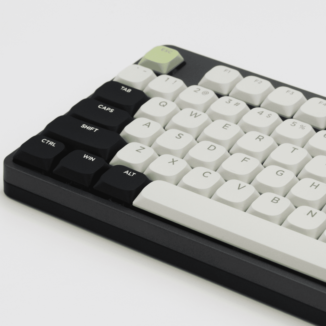 Cream/Black/Lime Low Profile PBT Keycaps Krome Keycaps LTD Non Backlit Low Profile