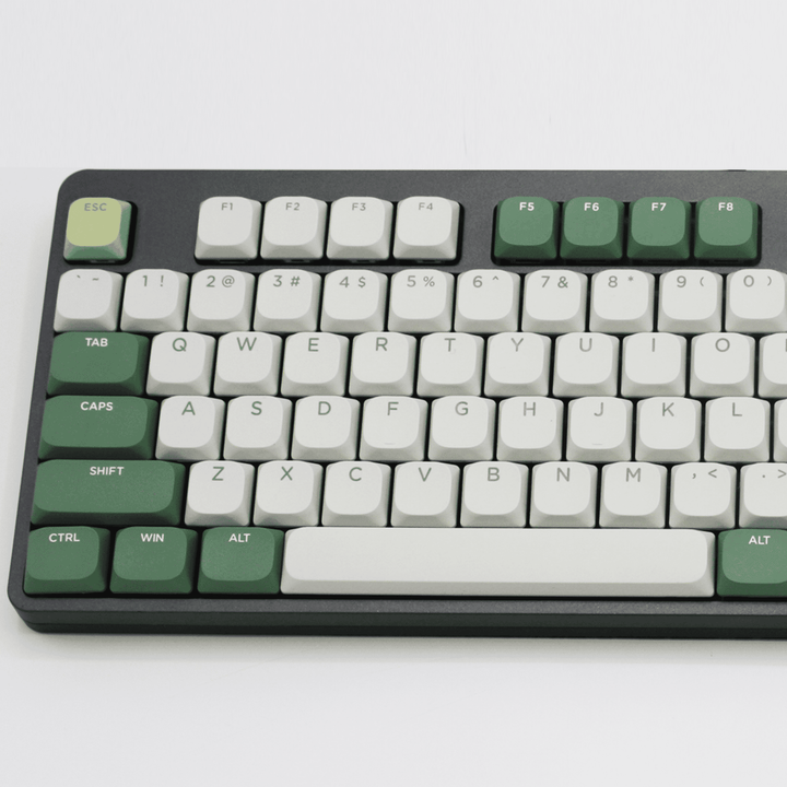 Cream/Green/Lime Low Profile PBT Keycaps Krome Keycaps LTD Non Backlit Low Profile