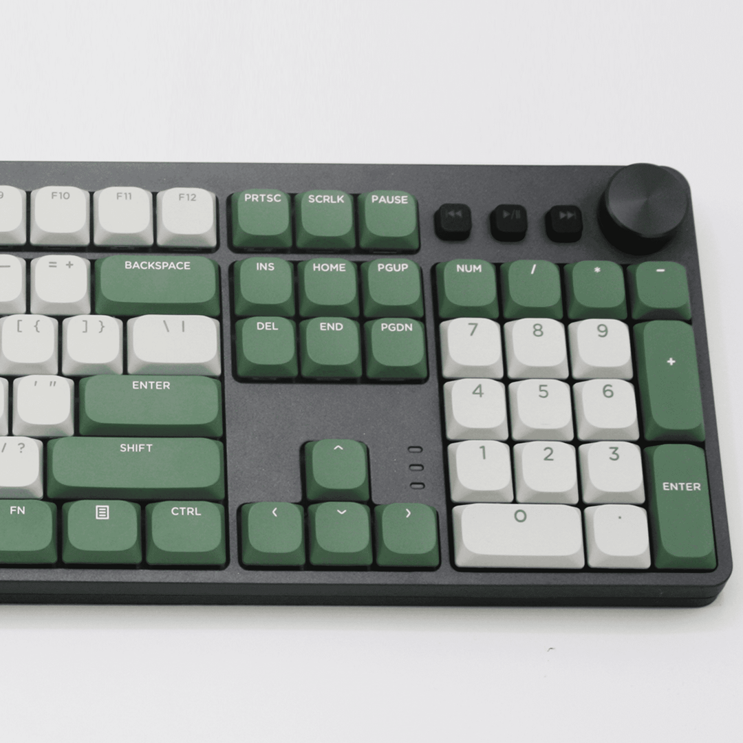 Cream/Green/Lime Low Profile PBT Keycaps Krome Keycaps LTD Non Backlit Low Profile