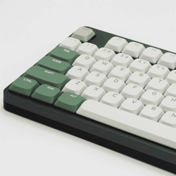 Cream/Green/Lime Low Profile PBT Keycaps Krome Keycaps LTD Non Backlit Low Profile