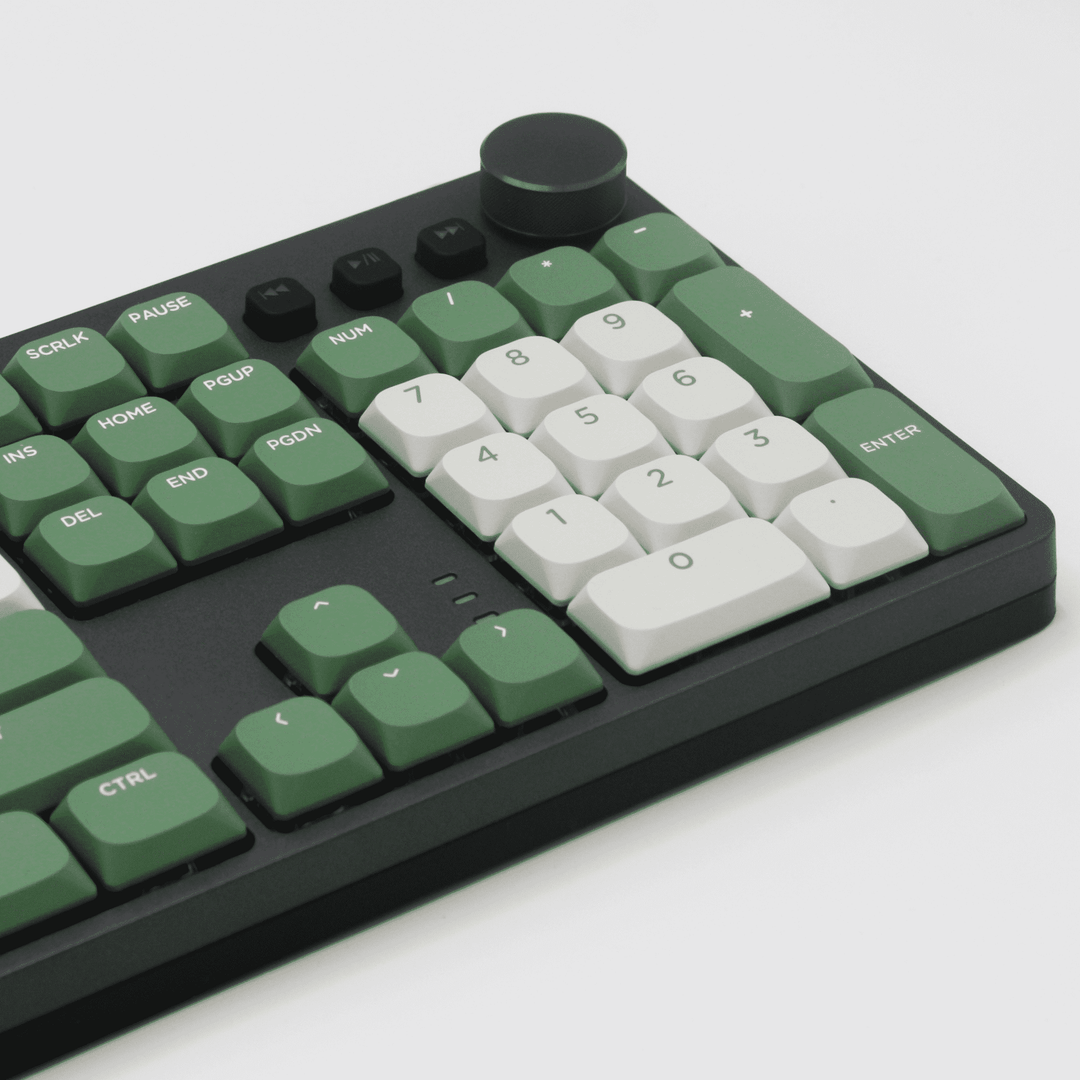 Cream/Green/Lime Low Profile PBT Keycaps Krome Keycaps LTD Non Backlit Low Profile