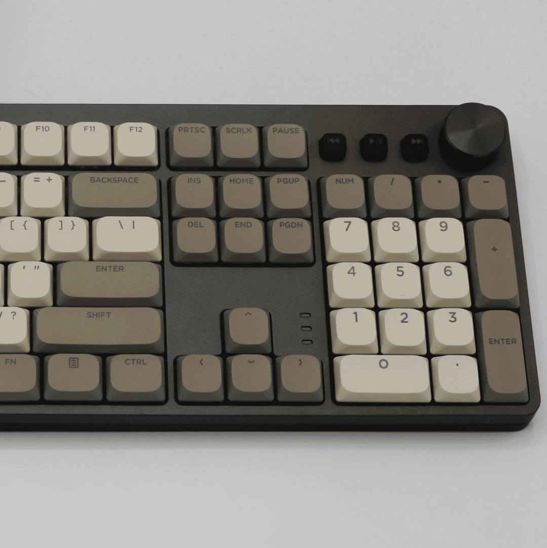 Cream/Grey/Brown Low Profile Backlit PBT Keycaps