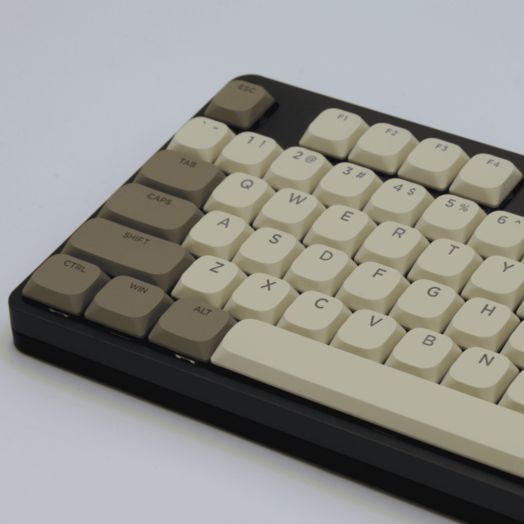 Cream/Grey/Brown Low Profile Backlit PBT Keycaps