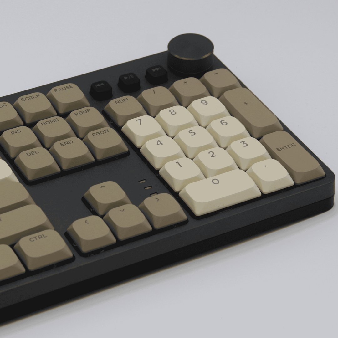 Cream/Grey/Brown Low Profile Backlit PBT Keycaps