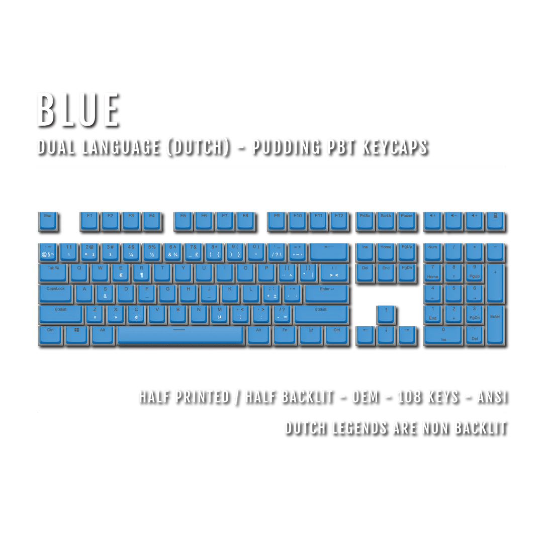 Blue Dutch Dual Language PBT Pudding Keycaps Krome Keycaps LTD dutch