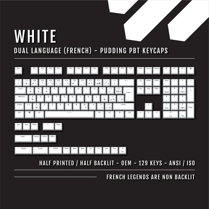 White French (ISO-FR) Dual Language PBT Pudding Keycaps Krome Keycaps LTD french