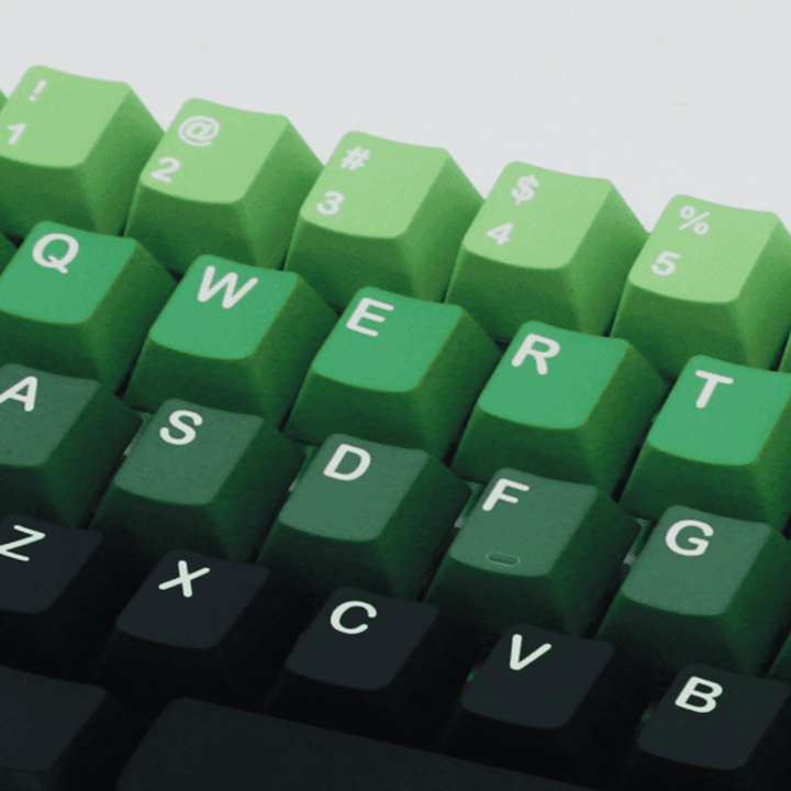 Green/Teal/Black Gradient PBT Keycaps