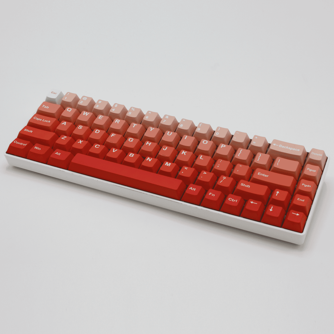 White/Pink/Red Gradient PBT Keycaps