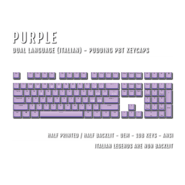 Purple Italian Dual Language PBT Pudding Keycaps Krome Keycaps LTD italian