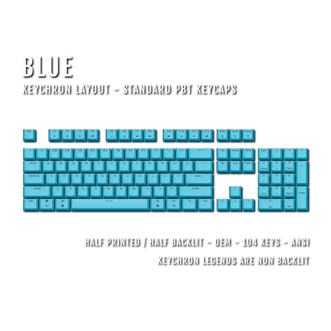 Blue Keychron (Layout) Dual Language PBT Keycaps Krome Keycaps LTD mac & multimedia