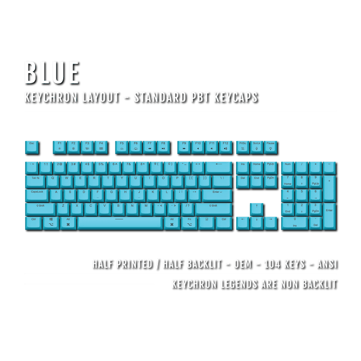 Blue Keychron (Layout) Dual Language PBT Keycaps Krome Keycaps LTD mac & multimedia