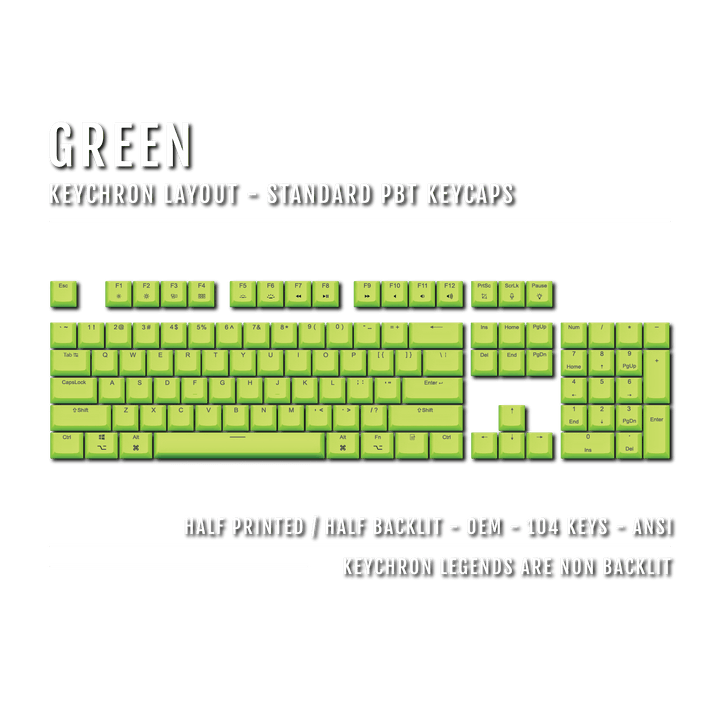 Green Keychron (Layout) Dual Language PBT Keycaps Krome Keycaps LTD mac & multimedia