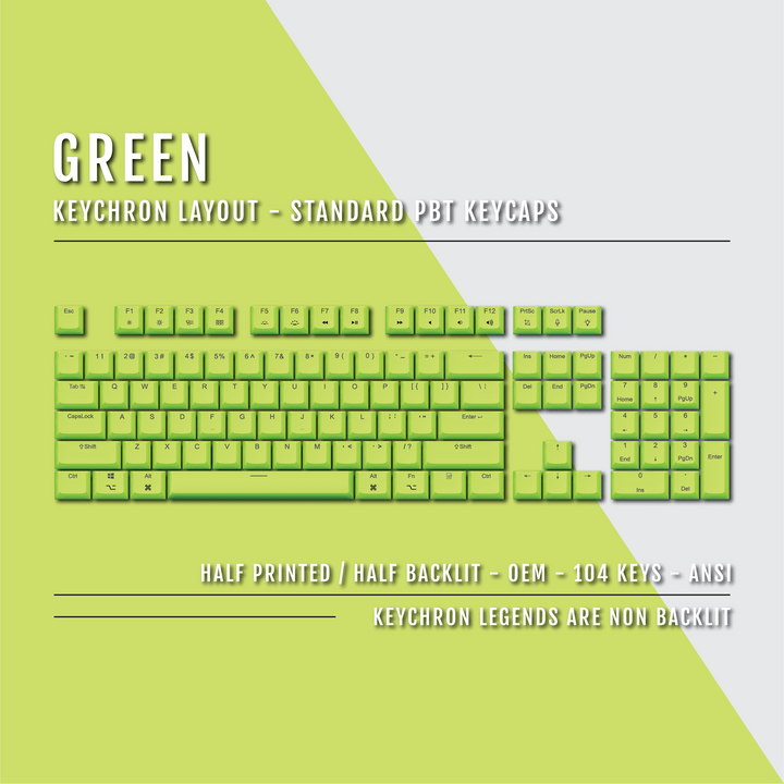 Green Keychron (Layout) Dual Language PBT Keycaps Krome Keycaps LTD mac & multimedia