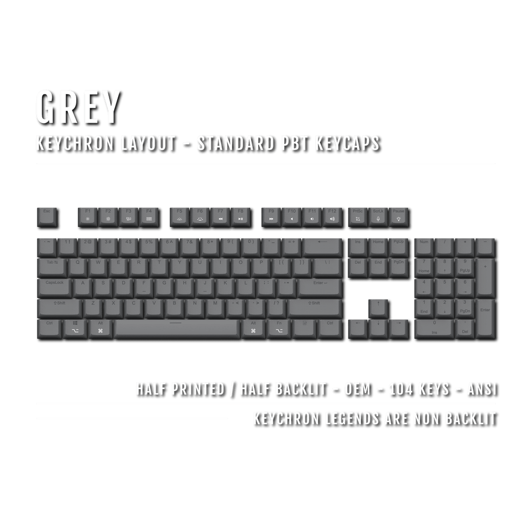 Grey Keychron (Layout) Dual Language PBT Keycaps Krome Keycaps LTD mac & multimedia