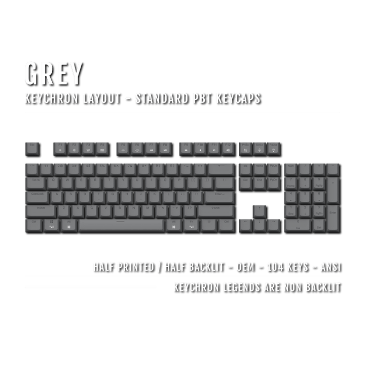 Grey Keychron (Layout) Dual Language PBT Keycaps Krome Keycaps LTD mac & multimedia