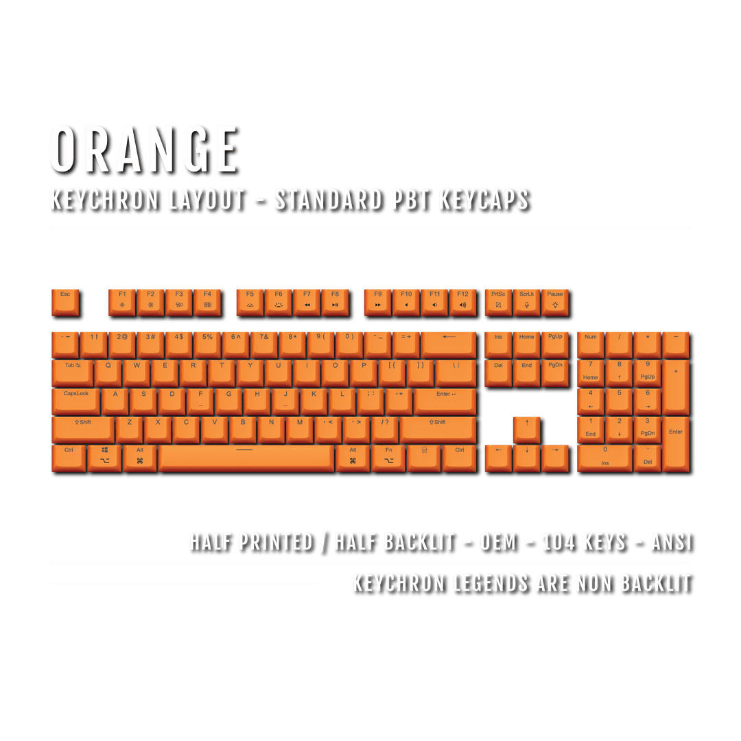 Orange Keychron (Layout) Dual Language PBT Keycaps Krome Keycaps LTD mac & multimedia