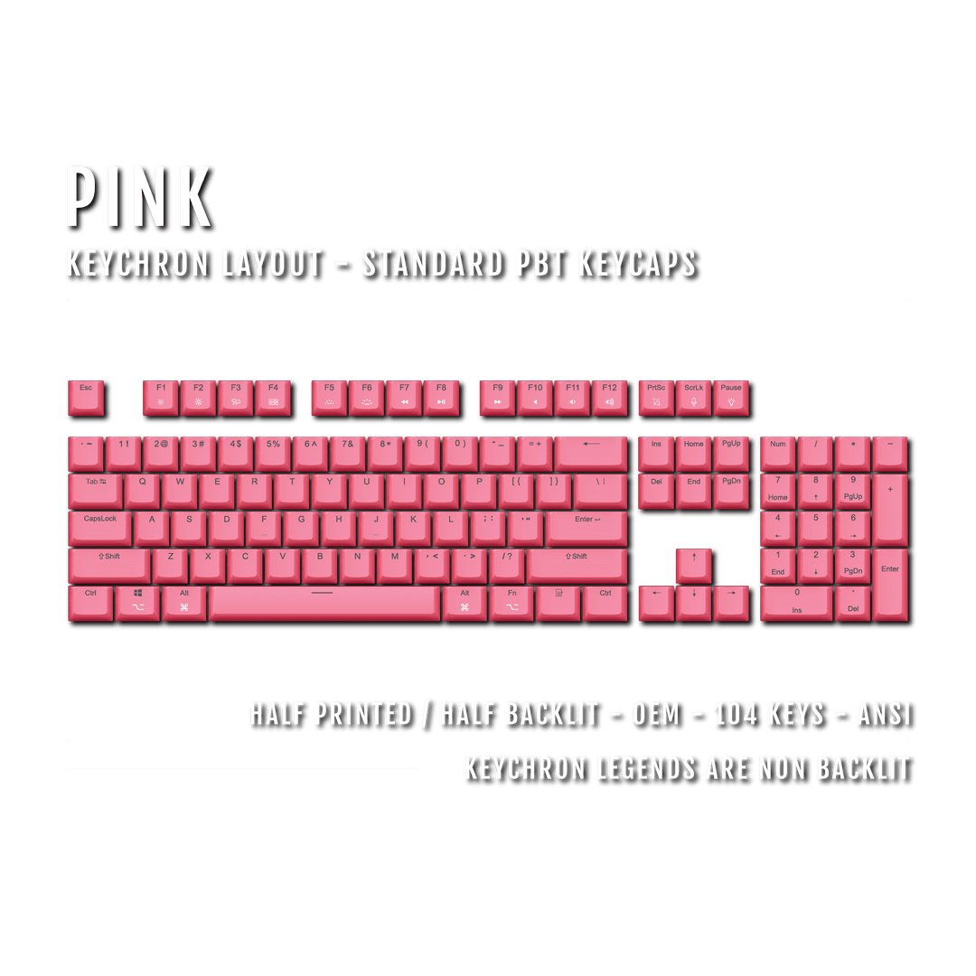 Pink Keychron (Layout) Dual Language PBT Keycaps Krome Keycaps LTD mac & multimedia