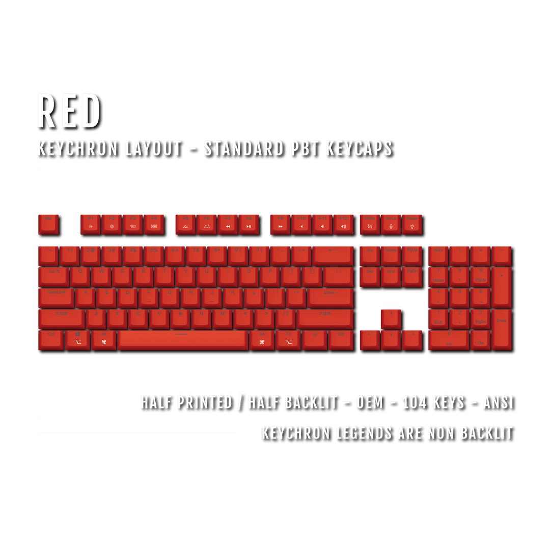 Red Keychron (Layout) Dual Language PBT Keycaps Krome Keycaps LTD mac & multimedia