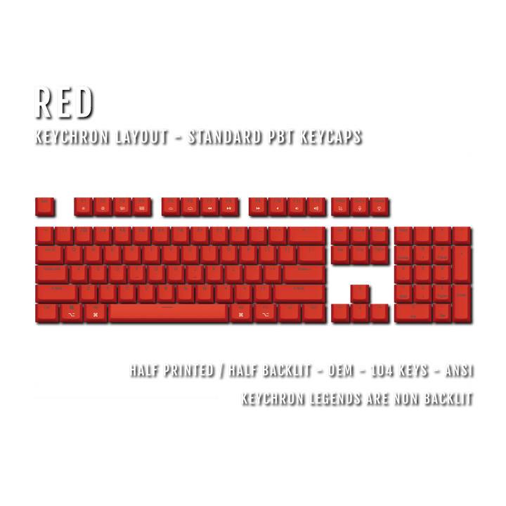 Red Keychron (Layout) Dual Language PBT Keycaps Krome Keycaps LTD mac & multimedia