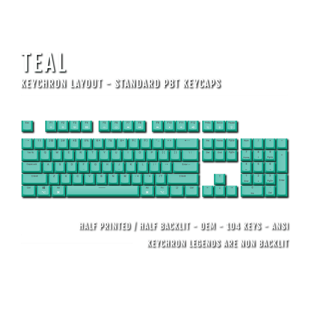 Teal Keychron (Layout) Dual Language PBT Keycaps Krome Keycaps LTD mac & multimedia