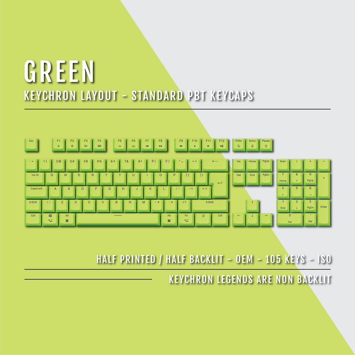 Green Keychron (Layout) Dual Language PBT Keycaps Krome Keycaps LTD mac & multimedia