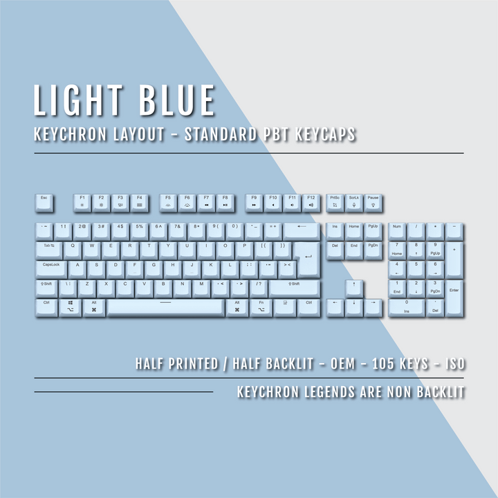 Light Blue Keychron (Layout) Dual Language PBT Keycaps Krome Keycaps LTD mac & multimedia