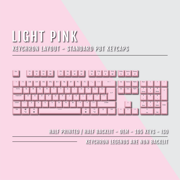 Light Pink Keychron (Layout) Dual Language PBT Keycaps Krome Keycaps LTD mac & multimedia