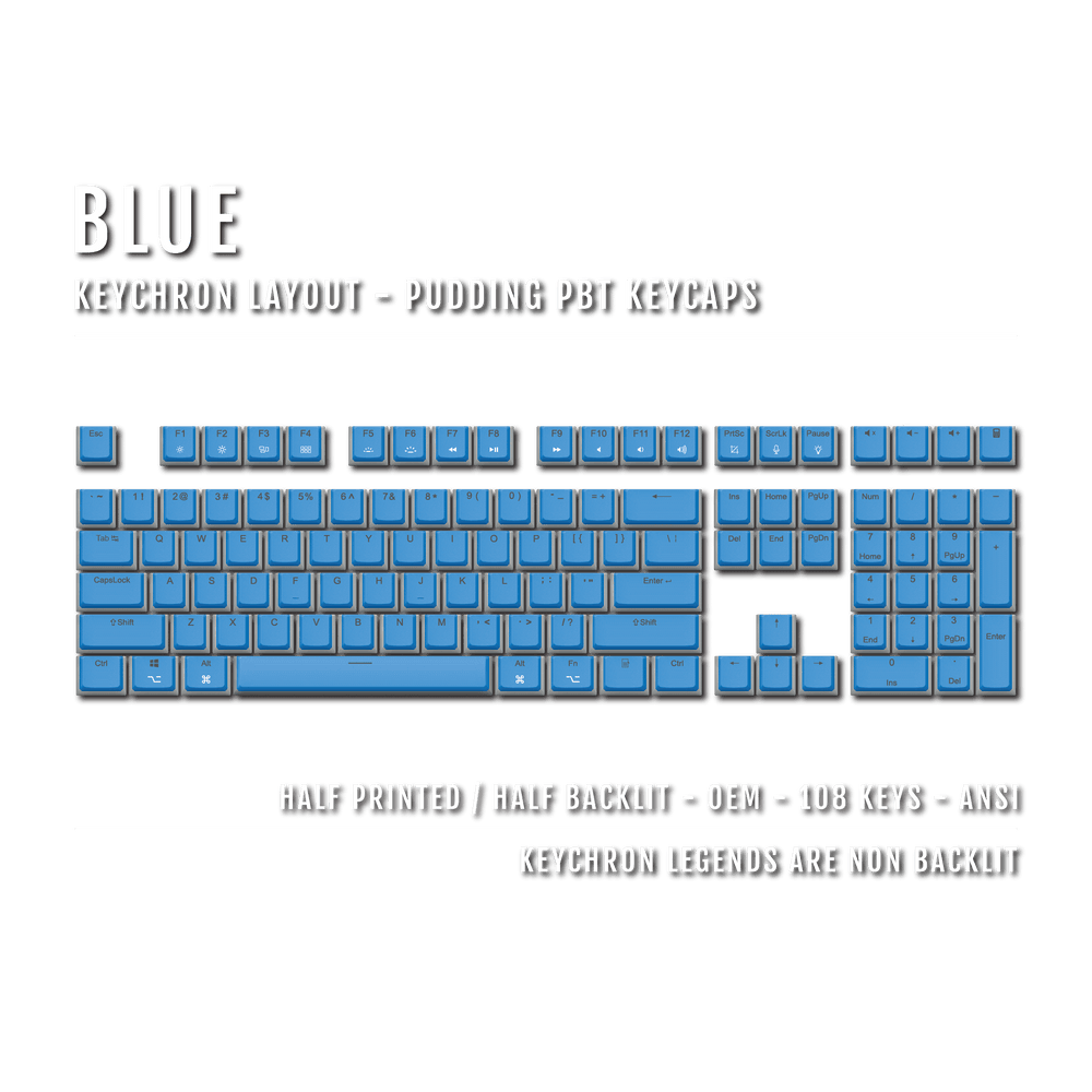 Blue Keychron (Layout) Dual Language PBT Pudding Keycaps Krome Keycaps LTD 