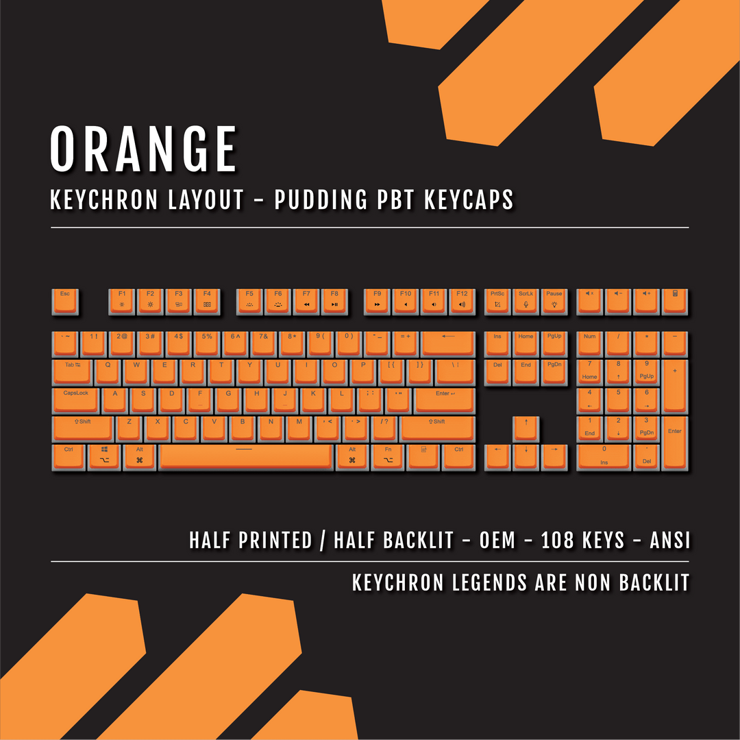 Orange Keychron (Layout) Dual Language PBT Pudding Keycaps Krome Keycaps LTD 