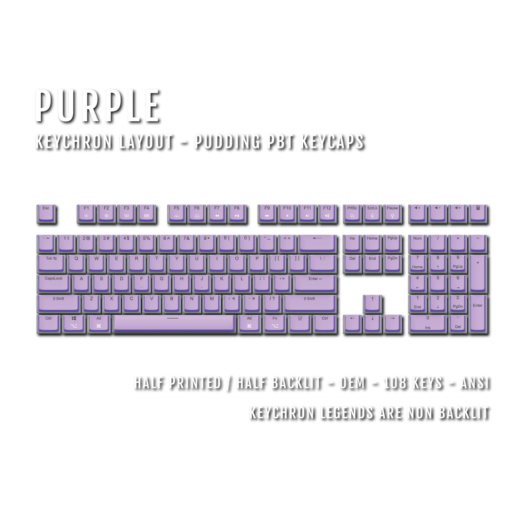 Purple Keychron (Layout) Dual Language PBT Pudding Keycaps Krome Keycaps LTD 