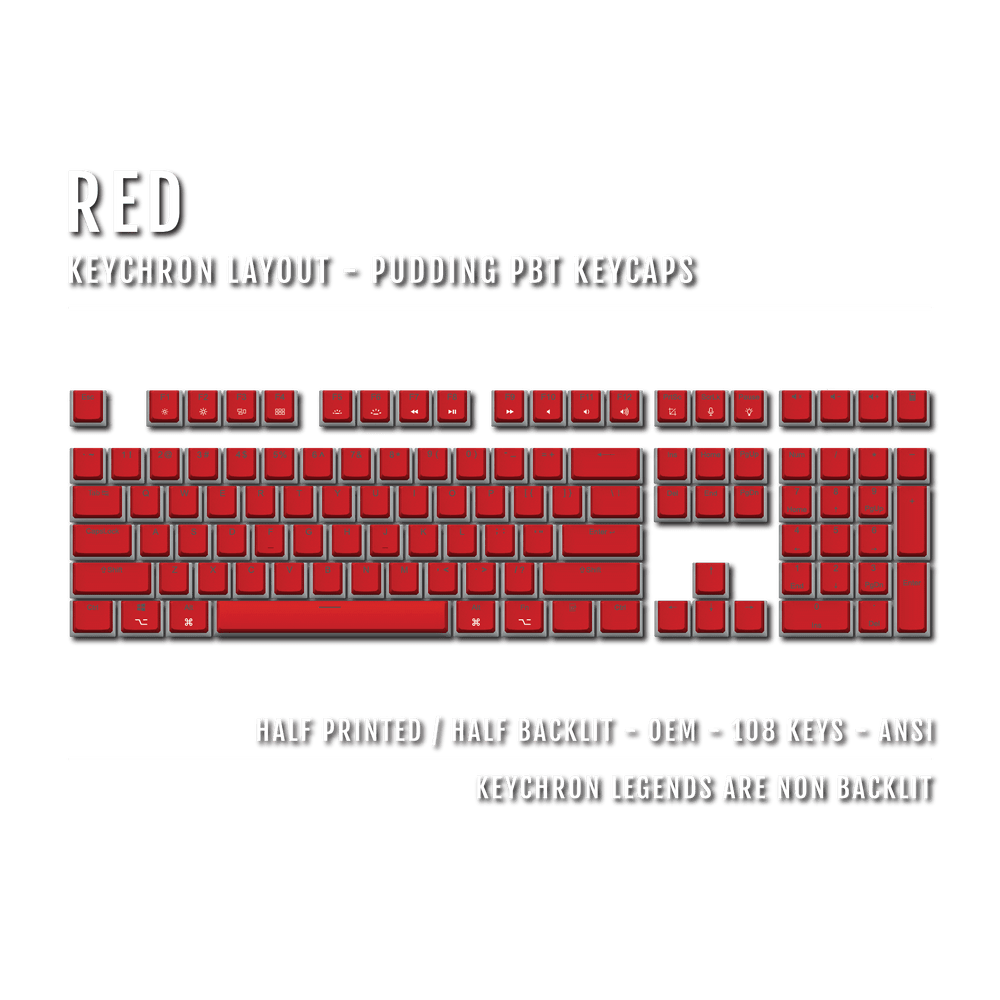 Red Keychron (Layout) Dual Language PBT Pudding Keycaps Krome Keycaps LTD 