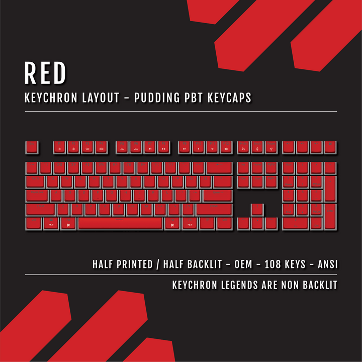 Red Keychron (Layout) Dual Language PBT Pudding Keycaps Krome Keycaps LTD 