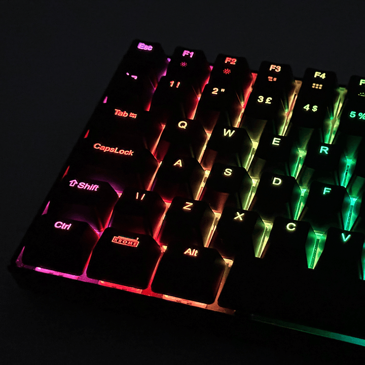 Purple Backlit German Keycaps - ISO-DE - Windows & Mac - kromekeycaps