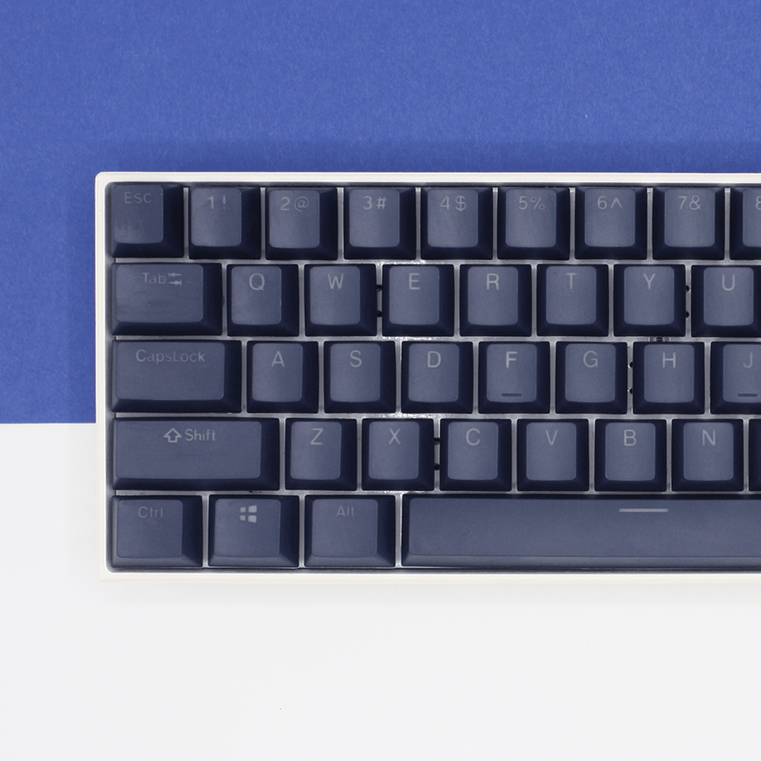 Navy German (ISO-DE) Dual Language PBT Keycaps Krome Keycaps LTD german