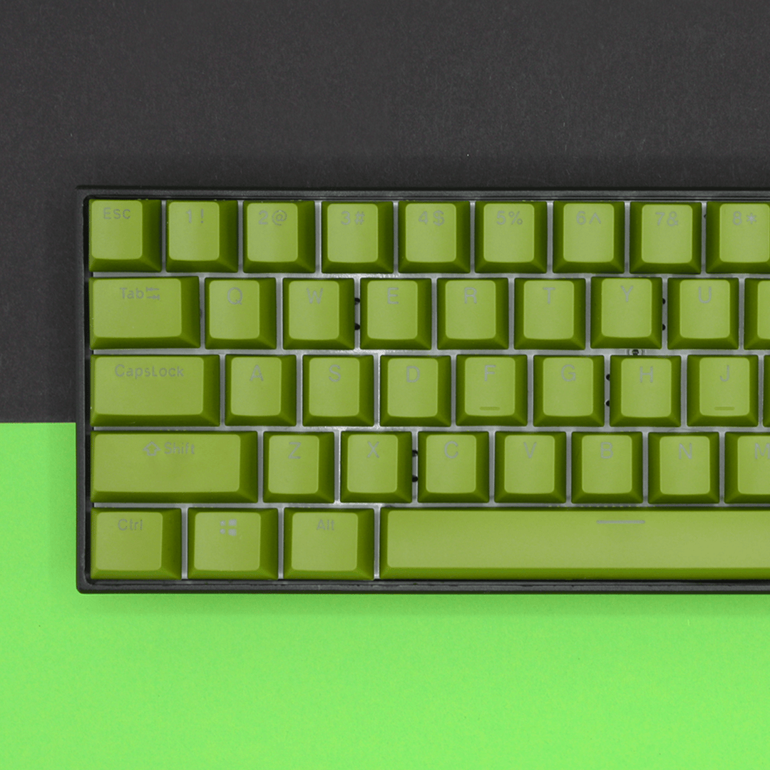 Olive Green UK Dual Language PBT Keycaps Krome Keycaps LTD Single Colour, UK