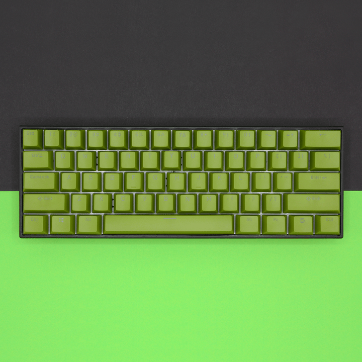 Olive Green German (ISO-DE) Dual Language PBT Keycaps Krome Keycaps LTD german