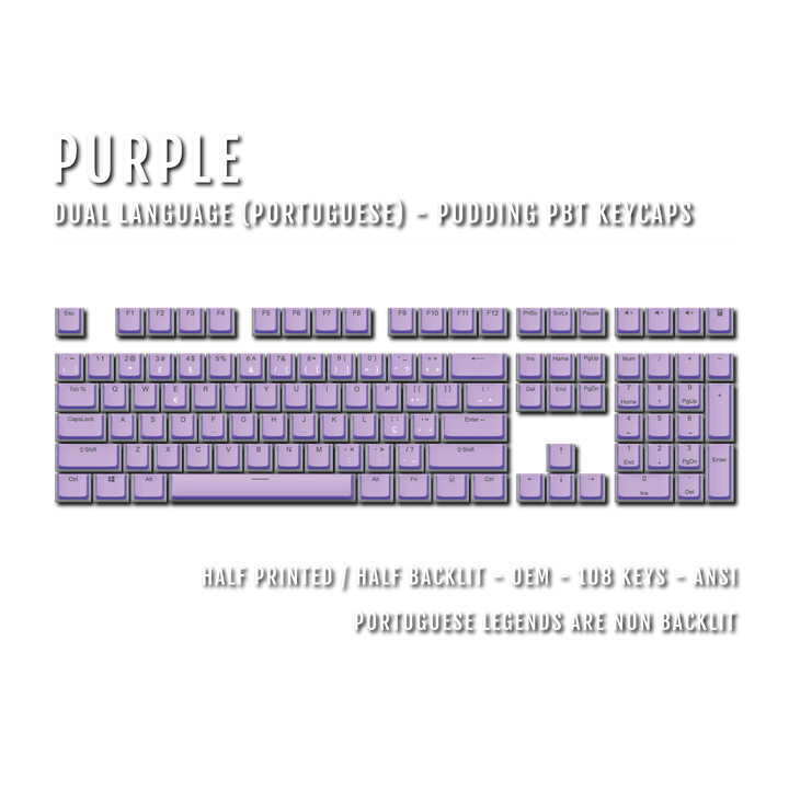 Purple Portuguese Dual Language PBT Pudding Keycaps Krome Keycaps LTD portuguese