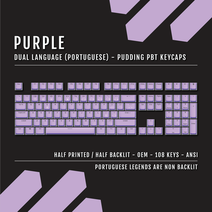 Purple Portuguese Dual Language PBT Pudding Keycaps Krome Keycaps LTD portuguese