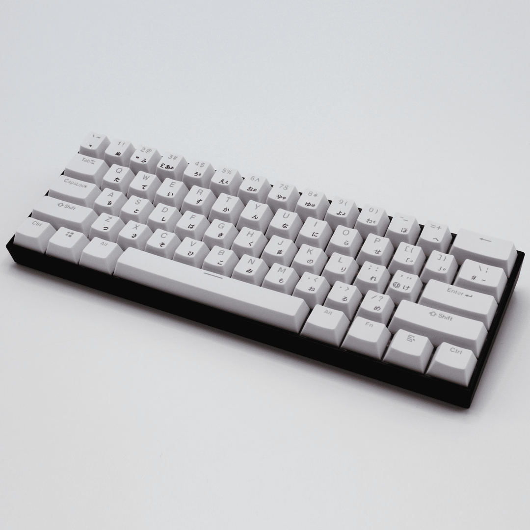 White Solstice UK & Japanese Dual Language PBT Keycaps Krome Keycaps LTD 