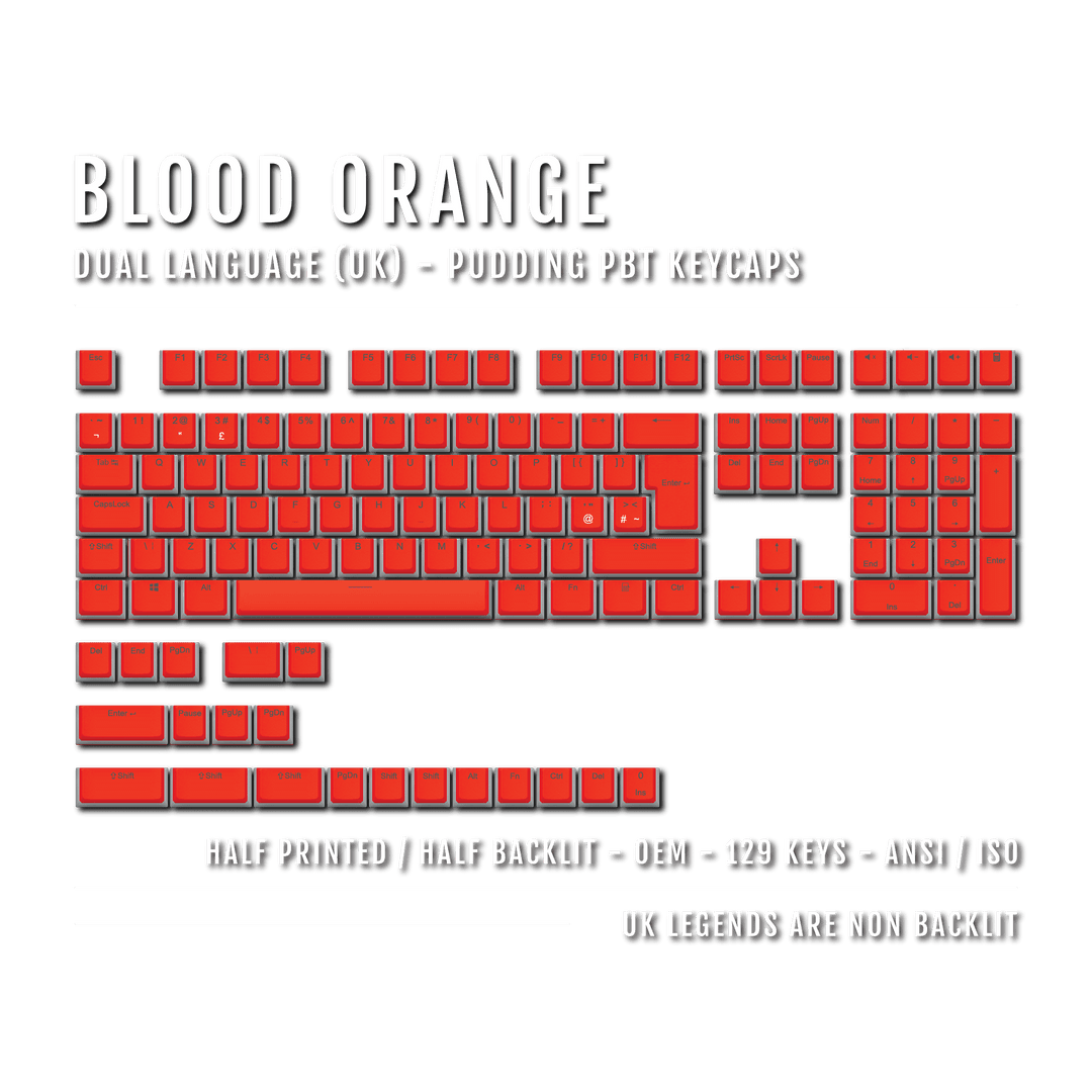 Blood Orange UK Dual Language PBT Pudding Keycaps Krome Keycaps LTD Pudding Single