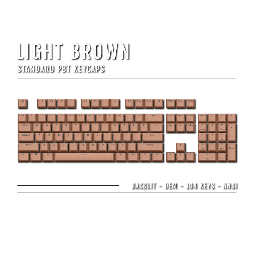 Light Brown Backlit PBT Keycaps Krome Keycaps LTD Single Colour, USA