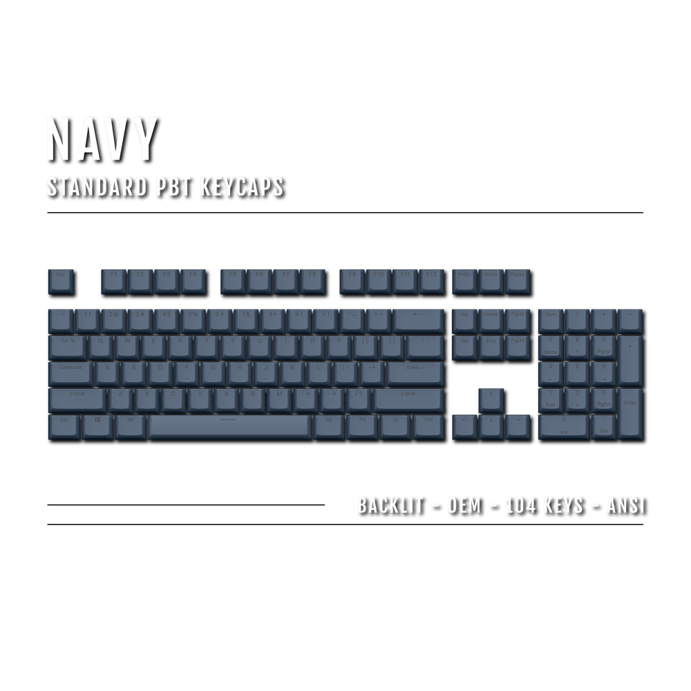 Navy Backlit PBT Keycaps Krome Keycaps LTD Single Colour, USA