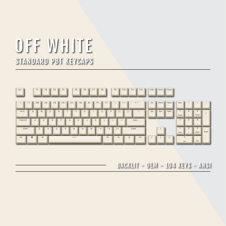 Off White Backlit PBT Keycaps Krome Keycaps LTD Single Colour, USA