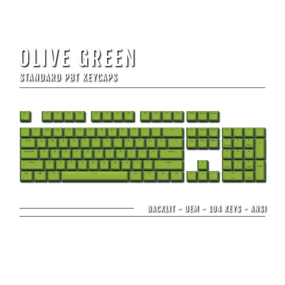 Olive Green Backlit PBT Keycaps Krome Keycaps LTD Single Colour, USA