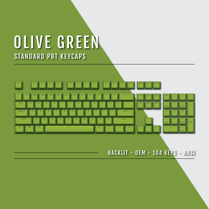 Olive Green Backlit PBT Keycaps Krome Keycaps LTD Single Colour, USA